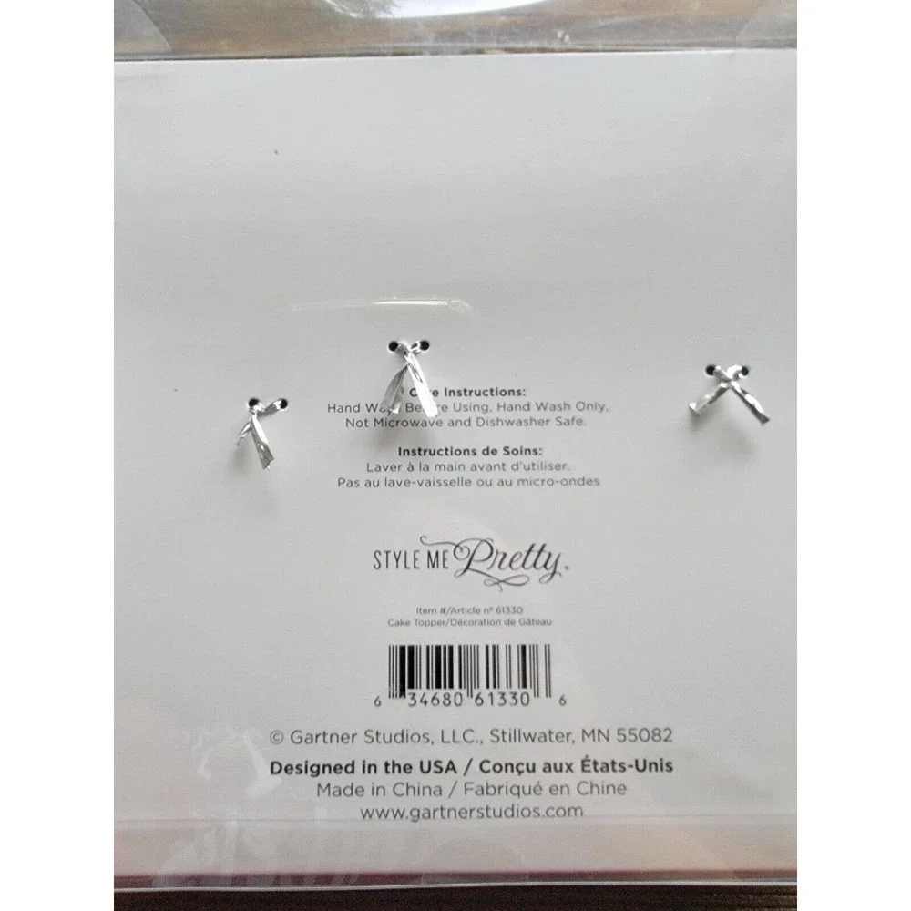 Style Me Pretty Cake Topper Wedding Mr. & Mrs. Set Silver